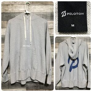 Peloton Oversized Pullover Half Zip Hoodie Women’s M Gray Pockets